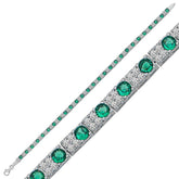 Silver Green White Stone Waterway Women's Bracelet